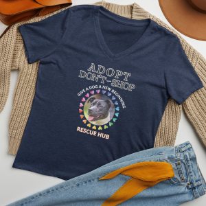 Adopt Don't Shop Flint Women’s Relaxed V-neck T-shirt