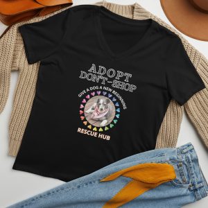 Adopt Don't Shop Buddy Women’s Relaxed V-neck T-shirt